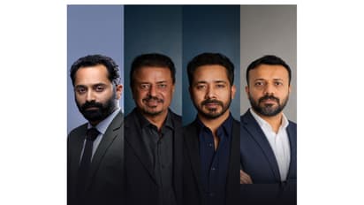 Fahadh Faasil, Kumar Mangat Pathak, Abhishek Pathak, Jeethu Joseph (L to R) (Photo/Panorama Studios)