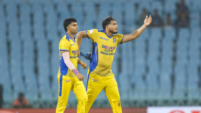 Noida Kings skipper Prashant Veer (R) with Kartik Siddhu (Photo/UPT20 League)