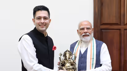 Rajya Sabha MP Raghav Chadha meets PM Modi (Photo/ANI)