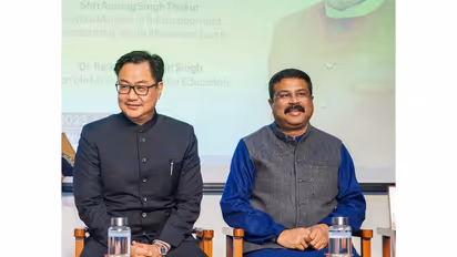 Union Parliamentary Affairs Minister Kiren Rijiju with Dharmendra Pradhan (Photo/X@KirenRijiju)