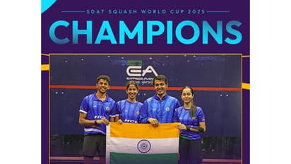 Indian squash team (Photo: X/ @AmitShah)