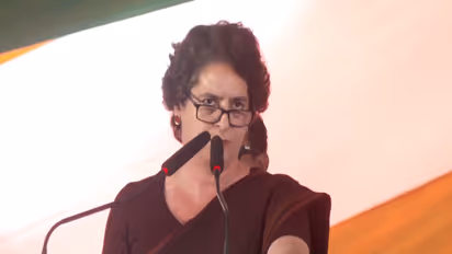 Congress leader Priyanka Gandhi Vadra at an election rally in Begusarai (Photo: ANI)