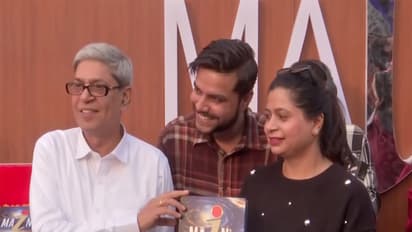 Author Ratneshwar with the world's costliest book 'Main' at the Patna Book Fair in Patna (Photo/ANI)