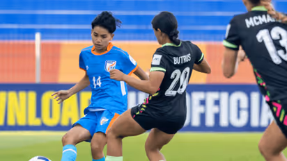 India and Australia players in action (Photo: AIFF)