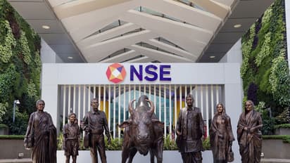A view of the newly renovated NSE atrium bull (File Photo/ANI)