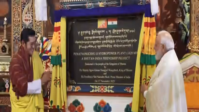 Prime Minister Narendra Modi and Bhutan’s King Jigme Khesar Namgyel Wangchuck jointly inaugurate the 1020 MW Punatsangchhu-II Hydroelectric Project in Thimphu (Photo/ANI)