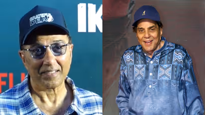Sunny Deol, the late Dharmendra (Photo/ANI)