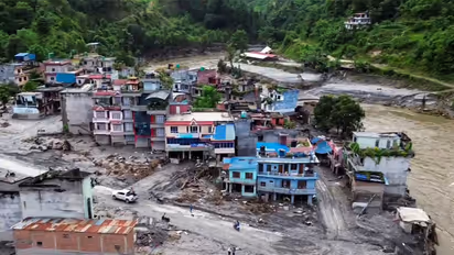 A drone view of the devastation in the Nepal due to flood (File Photo/ANI)