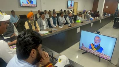 Rajya Sabha MP Kartikeya Sharma with other attendes at district-level event under the PM-KISAN Samman Nidhi Yojana (Photo/ANI)
