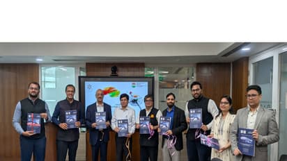 Chandra Gupta, Maj Gen Dhruv C. Katoch, Dr Pritam Banerjee and Dr. Jaijit Bhattacharya and authors releasing the reports. (Photo/@Centre for WTO Studies)