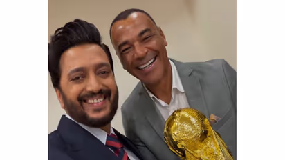 Actor Riteish Deshmukh with football legend Cafu (Image source: Instagram@riteishd)