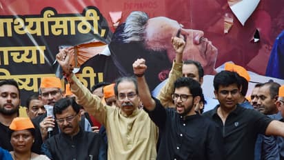 Shiv Sena (UBT) Chief Uddhav Thackeray and MLA Aaditya Thackeray (Photo/ANI)