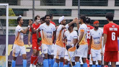 India hockey team celebrate after beating Canada (Image: HI)