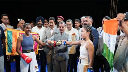 Himachal Pradesh Chief Minister Thakur Sukhvinder Singh Sukhu with participating boxers (Photo: Himachal Pradesh CMO)