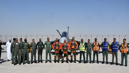 IAF contingent comprising of Suryakiran Aerobatic Team and Tejas fighters arrives in UAE for Dubai Air Show (Photo/ X@IAF_MCC)
