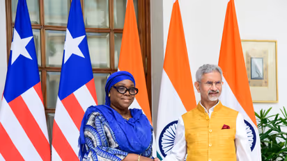 EAM S Jaishankar with Liberian Foreign Minister Sara Beysolow Nyanti (Photo/@DrSJaishankar)