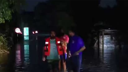 Fire Department rescues three from flood-hit Auranga River Crossing (Photo/ANI)