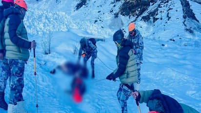 Security personnel recover the bodies of two Indian tourists missing since October 20 in Nepal’s Manang district. (Photo: Nepal Armed Police Force)