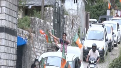BJP workers celebrate municipal corporation election victory in Dharamshala (Photo/ANI)