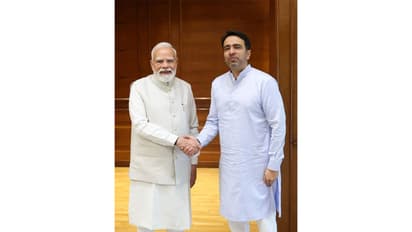 Union MoS Jayant Chaudhary calls on Prime Minister Narendra Modi (Photo/@jayantrld/X)