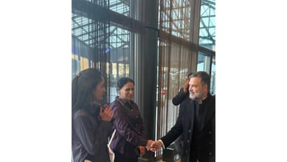 Lok Sabha LoP Rahul Gandhi recieves rouse welcome by IOC members (Photo/X@INCOverseas)