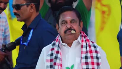 AIADMK General Secretary Edappadi Palaniswami addressing a public rally in Kanchipuram area. (Photo/ANI)