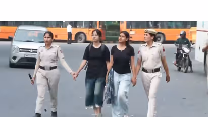 Delhi Police detained protesters (Photo/ANI)