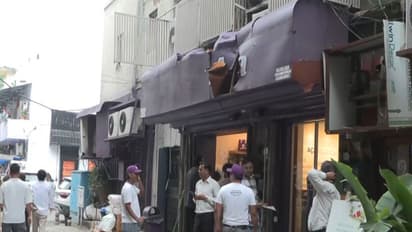 Visuals from Khan Market, where NDMC initiated an anti-encroachment drive (Photo/ANI)