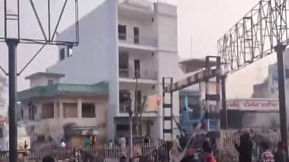 People protesting against the Forest Department’s actions blocked railway tracks (Photo/ANI)