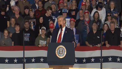 US President Donald Trump speaks during a campaign-style event in Clive, Iowa. (Image Source: The White House/YouTube)