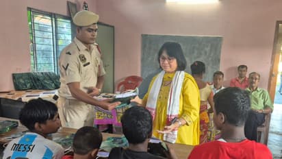 Assam Police officers reach out to children in care homes (Photo/ANI)