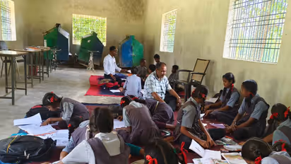 Students attending classes in a Solid Waste Management Unit building (Photo/ANI)