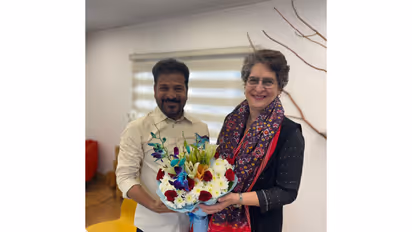 Telangana CM meets Priyanka Gandhi (Photo/@revanth_anumula)