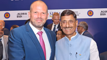 Belgium's Minister of Defence and Foreign Trade, Theo Francken and Minister of State for Defence Sanjay Seth (Photo/Ministry of Defence)