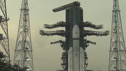 The LMV3 launch vehicle at Sriharikota (Photo: X/ISRO Youtube)