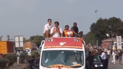 Tamil Nadu CM Vijay during roadshow (Photo/TVK)