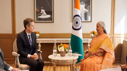 Union Finance Minister Nirmala Sitharaman with Flying Whales President Sébastien Bougon in Paris (Photo/X@FinMinIndia)