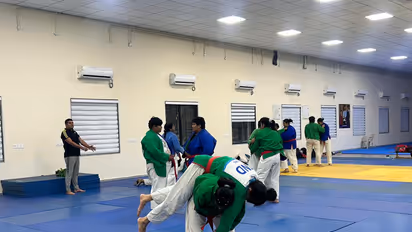 Players in action during National Coaching Camp for Kurash in SAI Gandhinagar (Image: SAI media)