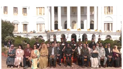 West Bengal Governor CV Ananda Bose interacted with Mukti Jodhas, veterans of Bangladesh’s Liberation War, at Lok Bhavan ahead of Vijay Diwas (Photo/ANI)