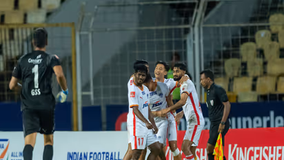 Bengaluru FC players against FC Goa in the ISL 2025-26. (Photo/AIFF Media)