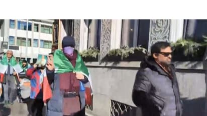 People of Iranian nationality stage a demonstration outside the World Economic Forum (WEF) venue in Davos, Switzerland. (Photo/ANI)