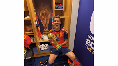 Spain's Gavi with FIFA World Cup 2026 trophy. (Photo: X/ @pablogavi)