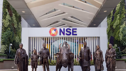 A view of the newly renovated NSE atrium bull (File Photo/ANI)