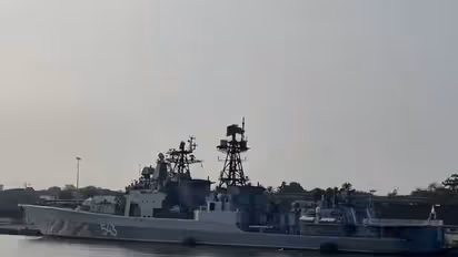 Russian Navy’s Pacific Fleet docks at Kochi port in Keralam (Photo/X/@RusEmbIndia)