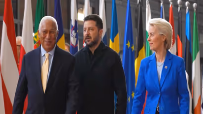 European Council President Antonio Costa, Ukrainian President Volodymyr Zelenskyy and European Commission President Ursula von der Leyen (Photo/X/@ZelenskyyUa)