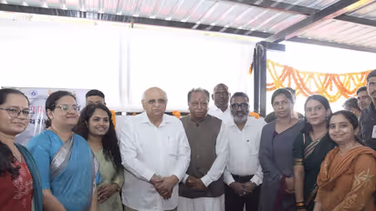 Gujarat CM Bhupendra Patel at Oganaj Anganwadi Centre-6 in Ahmedabad (Photo/CMO)