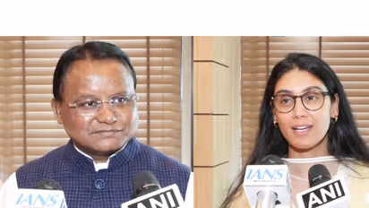 Mohan Charan Majhi, Chief Minister, Odisha and Roshni Nadar Malhotra, Chairperson, HCLTech (Photo/ANI)