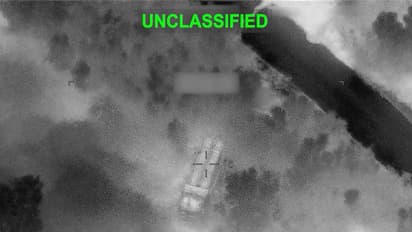 An aerial targeting image released by the US military shows a precision strike on what it identified as an Iranian military target during operations in Iran. (Photo: X/@CENTCOM)