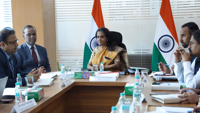 Ambassador Sripriya Ranganathan chairs a meeting (Photo/X@MEAIndia)