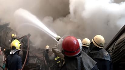 Massive fire breaks out at a godown in Surat (Photo/ANI)